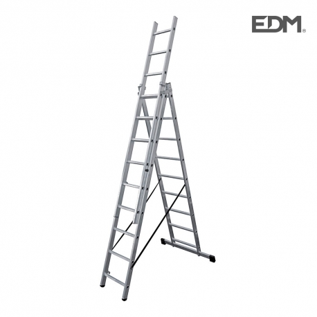 Escalera transformable aluminio 3x9 peldaños edm