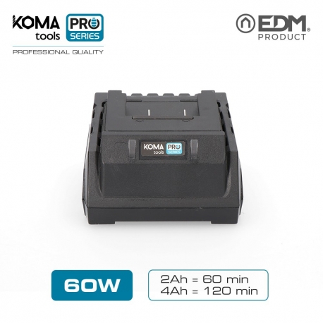 Cargador bateria 60w koma tools pro series battery edm